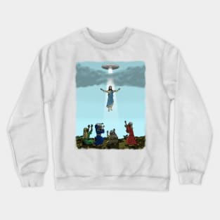 Jesus Rising Into UFO Crewneck Sweatshirt